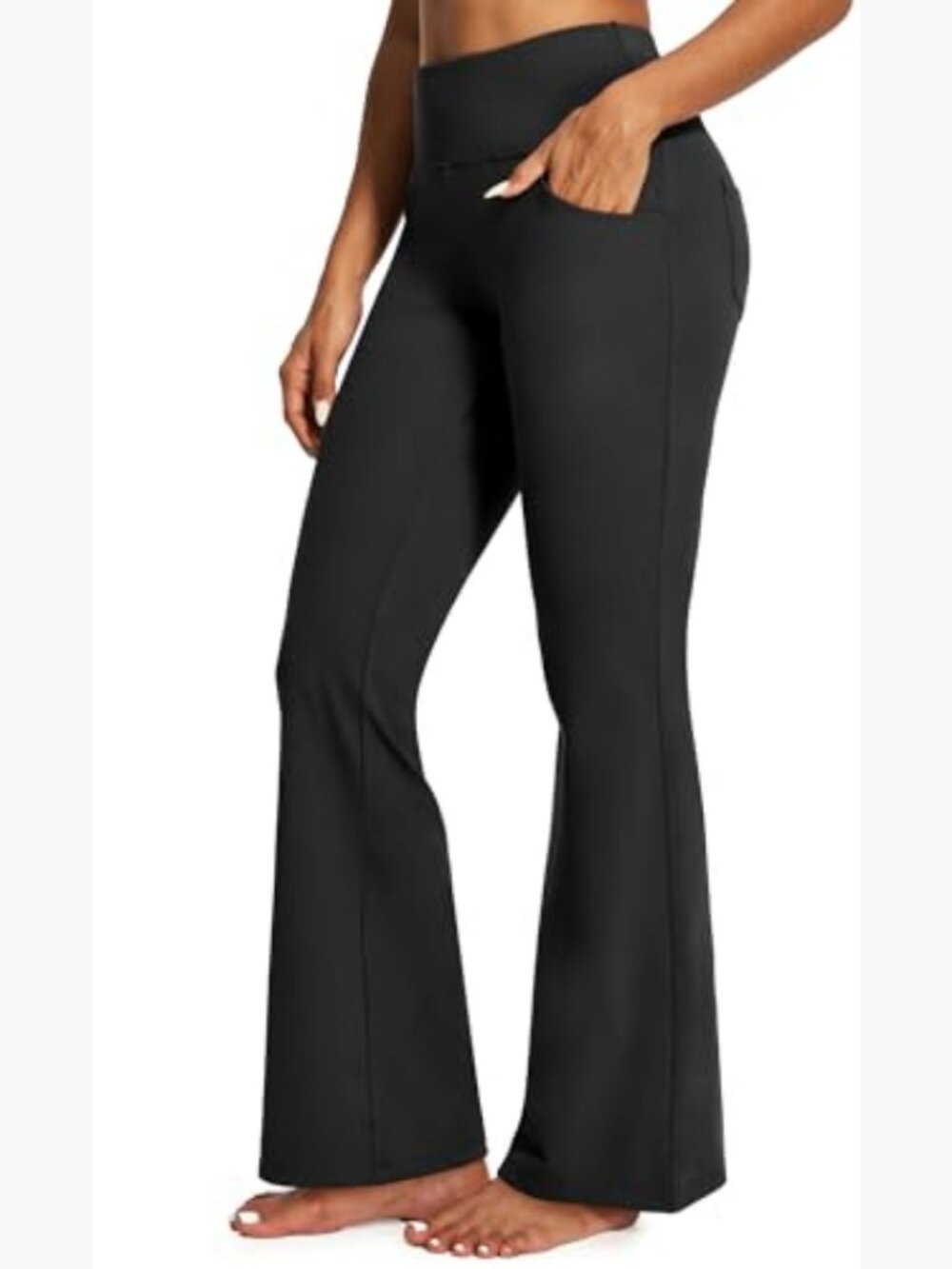 Women's High Waist Bootcut Yoga Pants with Pockets, 4-Way Stretch, Tummy